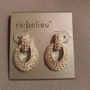 Nwt Richelieu silver rhinestone drop earrings